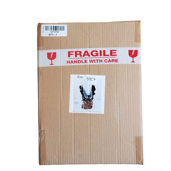 Molten Glass Decorate Vase with Natural Wood - Picture 12 of 13